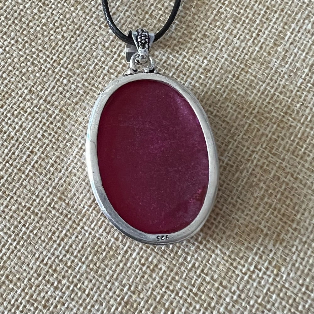 New Enhanced Faceted Red Ruby Crystal Stone Silve… - image 5